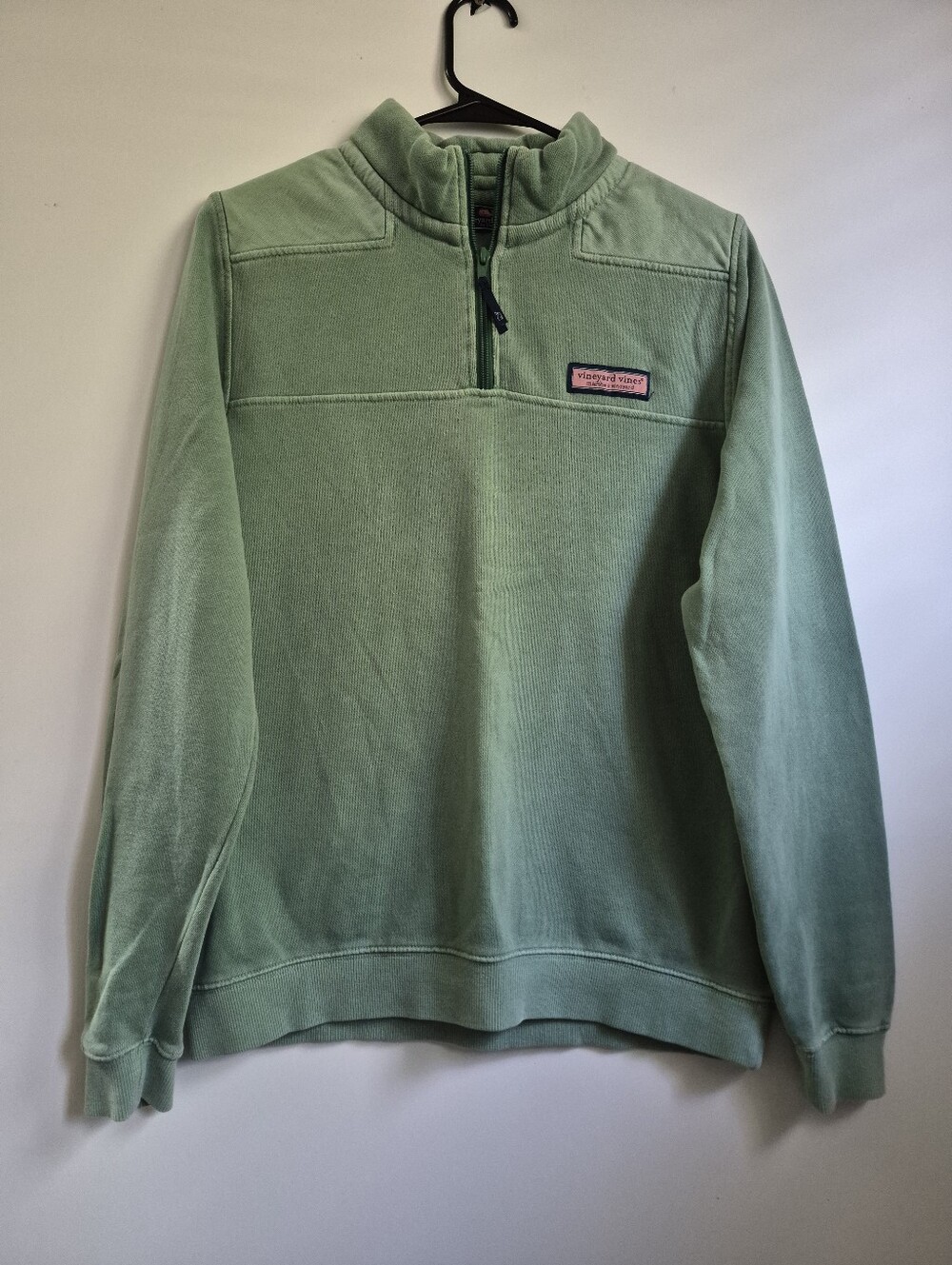 Vineyard Vines Shep Shirt Quarter Zip Boys XL 18 Fits Women XS S Green